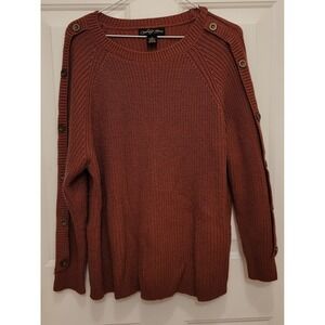 coco & shay Womens 2X Pale maroon sweater buttons on sleeve